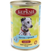 Беркли Local консервы для собак №3 Кролик с гречкой, 400 г